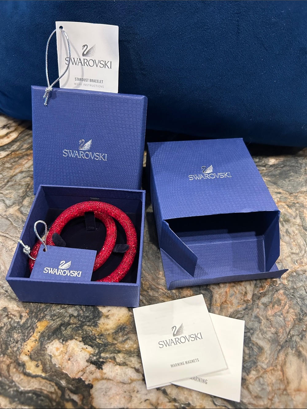 Swarovski Red Stardust Double Wrap Bracelet in Sparkling Crystal Mesh